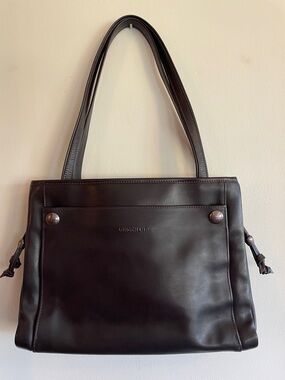 LONGCHAMP Galatee Chocolate Brown Leather Shoulder Bag